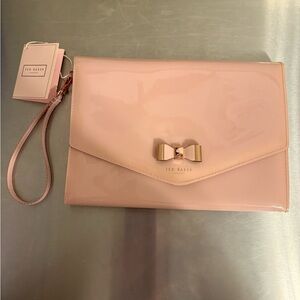 Ted Baker Blush Pink Wristlet Clutch Envelope Bow Pouch Bag